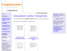 Tablet Screenshot of complaintletter.net